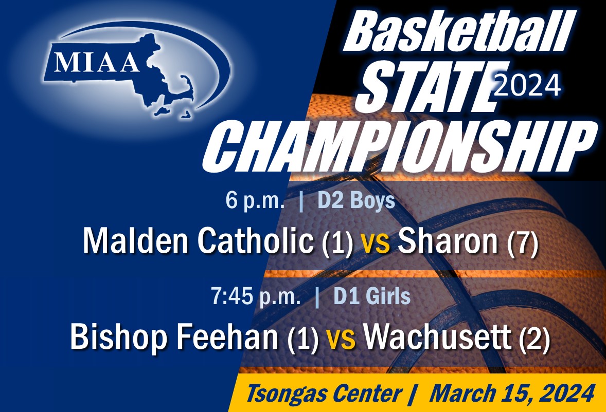 🏀 MIAA BASKETBALL 2024 STATE CHAMPIONSHIP SCHEDULE 🏆 ⬇️ The lineup is set for Friday, March 15 ... the first of three consecutive days at Tsongas Center at UMass Lowell. 🎟️ Tickets are available on the Tsongas Center website: tsongascenter.evenue.net/cgi-bin/ncomme…