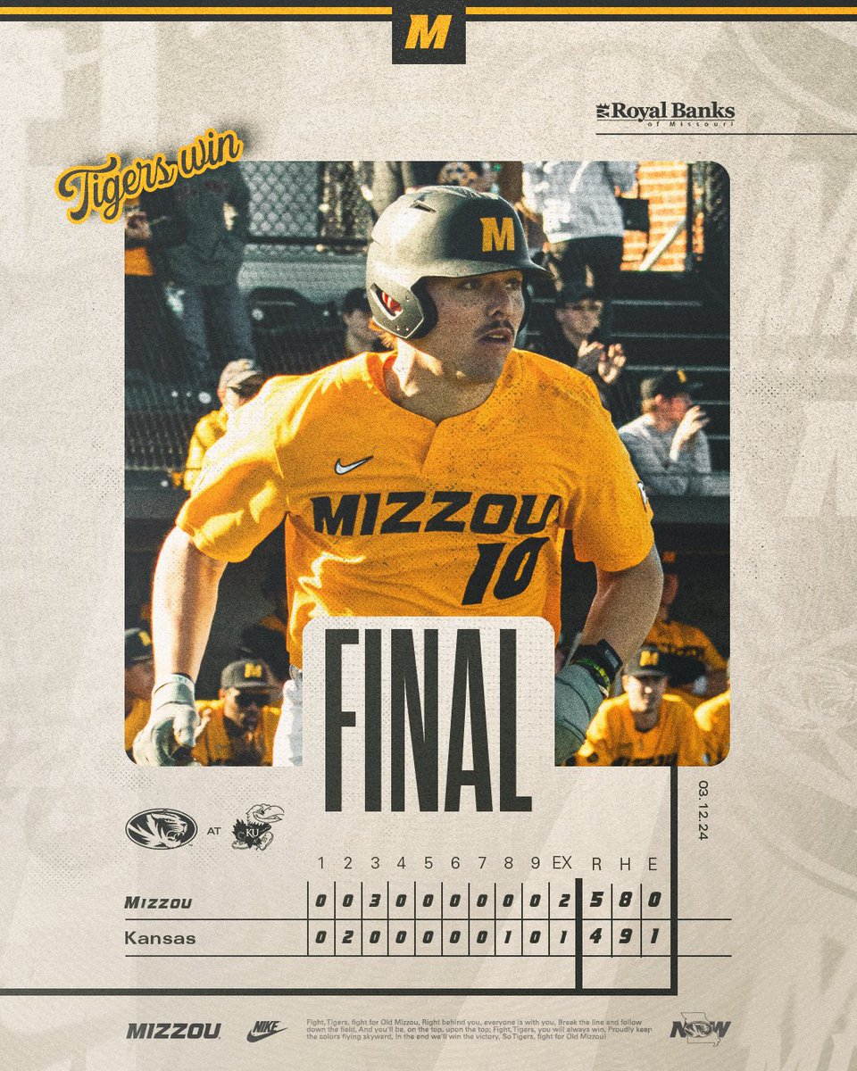 It's a rivalry 'W' for #Mizzou! #MizzouNOW | 🐯⚾️