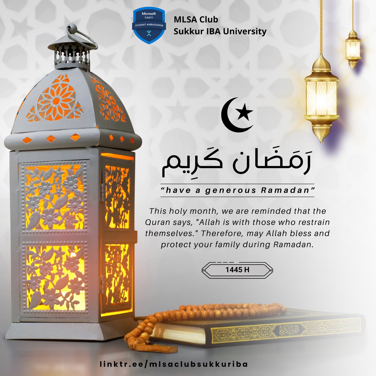 MLSASIBAU's tweet photo. Wishing all our friends a blessed and peaceful Ramadan! Ramadan Mubarak 🌙

#Ramadan
#RamadanKareem
#RamadanMubarak
#Fasting
#Iftar
#Suhoor
#IslamicMonth
#BlessingsOfRamadan
#Spirituality
#Community
#Charity
#Reflection
#Prayer
#Gratitude
#FamilyAndFriends https://t.co/LOxKt1Kehb