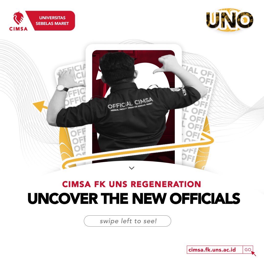 cimsauns's tweet photo. [CIMSA FK UNS Regeneration: UNO “Uncover the New Officials”]

“You never change your life until you step out of your comfort zone; change begins at the end of your comfort zone.” – Roy T. Bennett https://t.co/hwlcGBkHSz