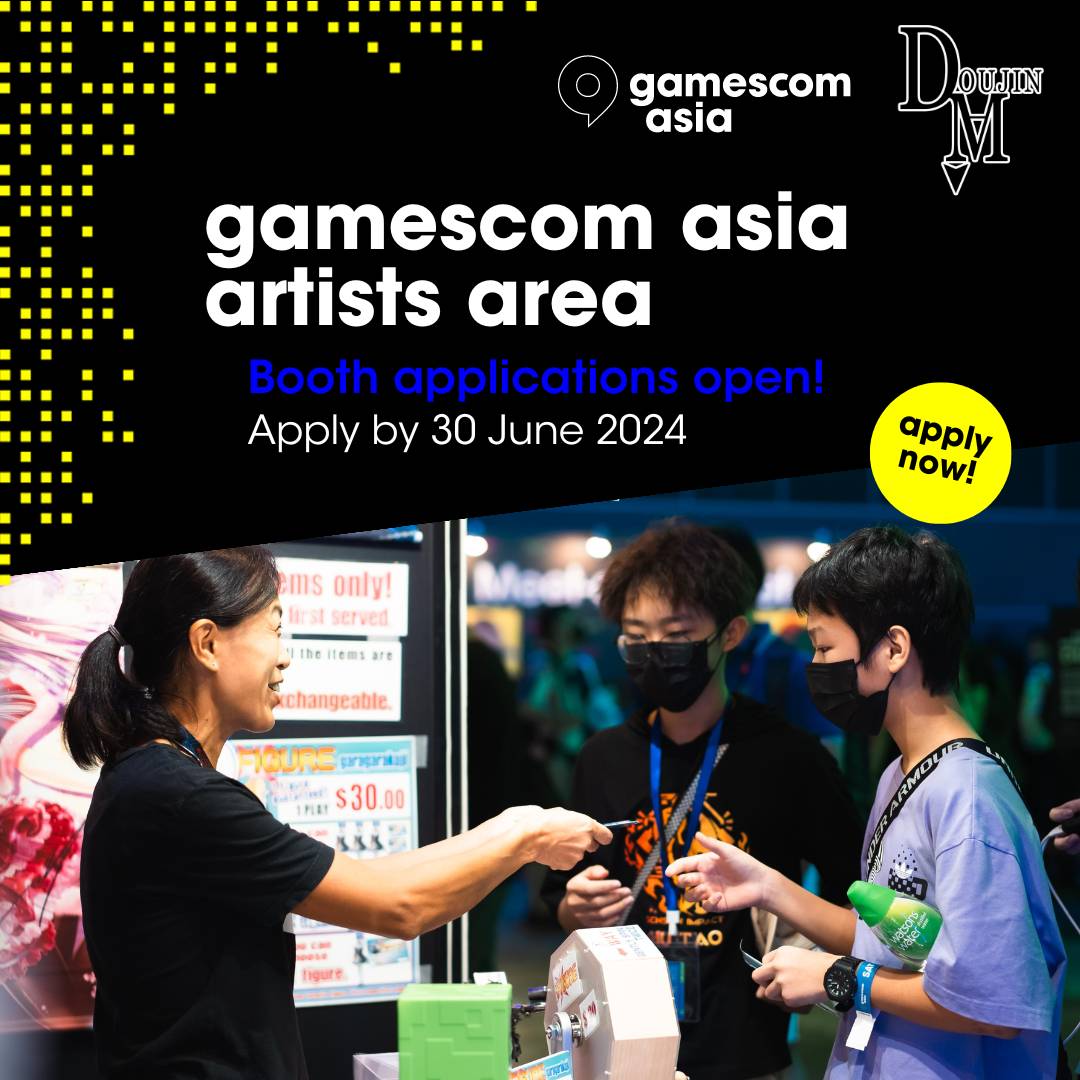 We’re collaborating with none other than @doujimasg & @NeoTokyoProject to bring you the gamescom asia2024 #artistsarea this October! 🎮Apply by 30 June 2024 for a booth!🎨 More info: gamescom.asia/ent/b2c-artist… #gamescomasia #entertainmentarea #doujimasg #doujinsea #doujinmarket