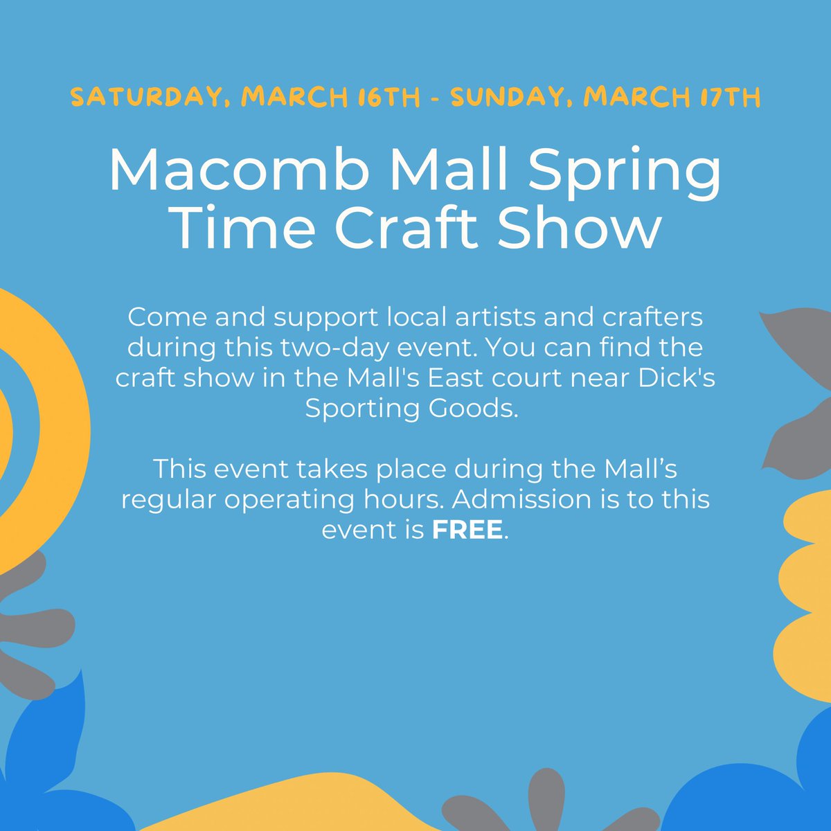 One of the best ways to engage with your community is by attending local events! Here is a list of just a few things happening around Macomb County this week. Let us know below if you’re planning on attending any of these great events!