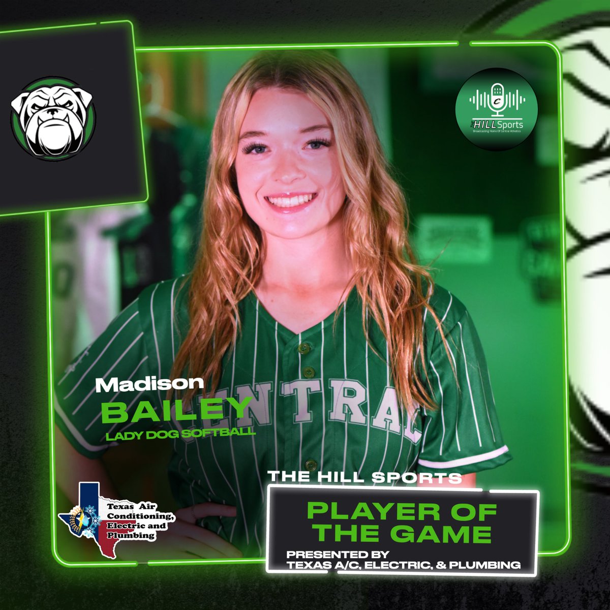 Lady Dogs remain perfect in district play with 10-5 win over Diboll. Congrats to our Texas AC plumbing and electric player of the game Madison Bailey with 4 hits 😳
<a href="/CentralAthDept/">Central ISD Athletics</a>  <a href="/TXPrepSoftball/">Texas Prep Softball</a>
