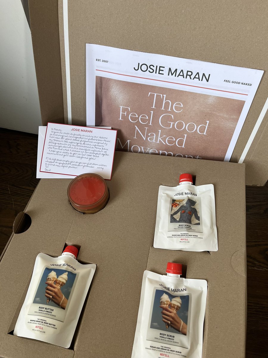 Received insane PR package from Josie Maran today! Such a sustainable and eco-friendly way to reuse your empty pot. Can’t wait to refill my body scrub & body lotion 🫶🏻🧴#JosieMaran #gifted #PRpackage