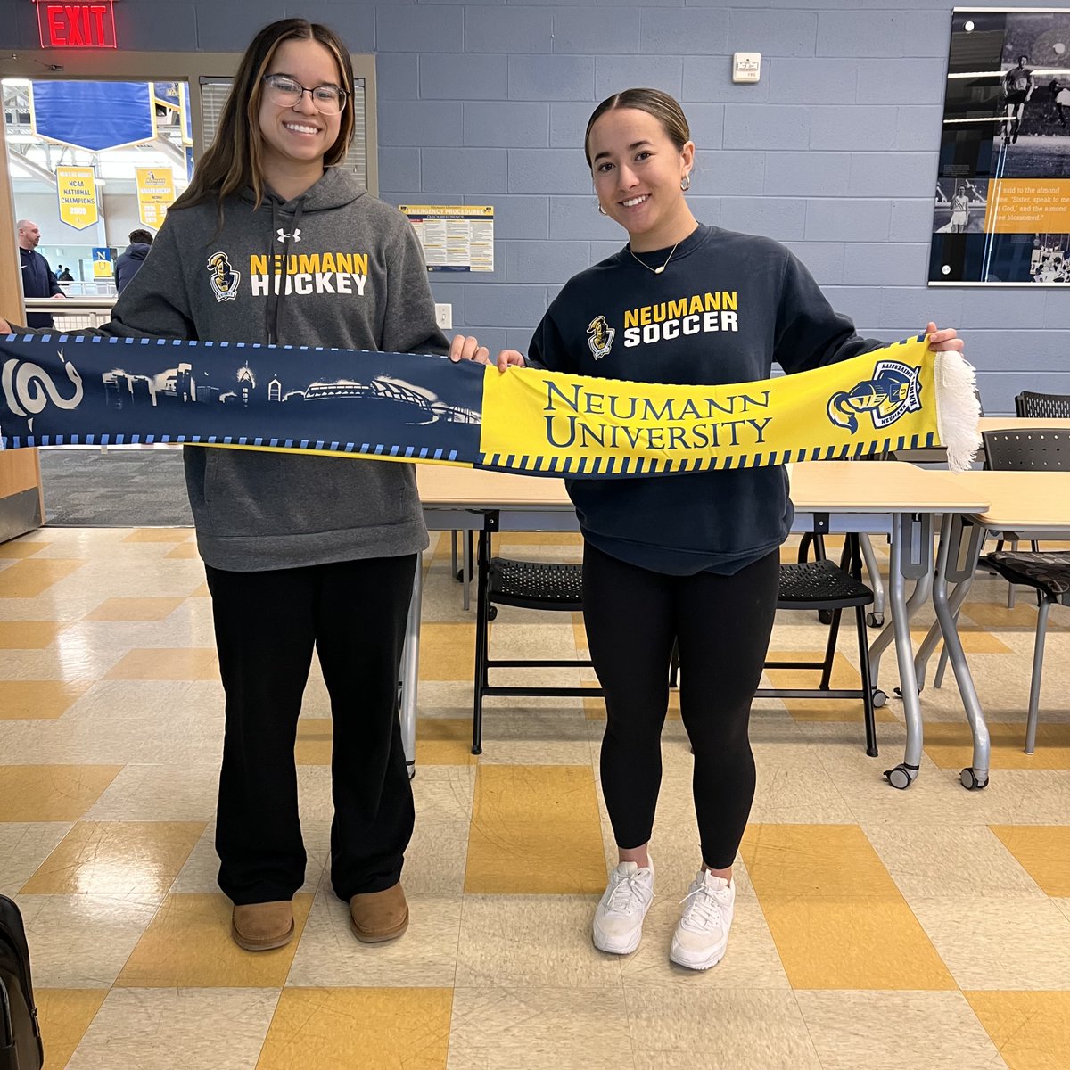 The latest to take home the <a href="/NeumannUniv/">Neumann University</a> #NUSM227 Sport Sales accolades... <a href="/VWheelerSM/">Valerie Wheeler</a> (and <a href="/DaronPfitz/">Daron Pfitzinger-Miller</a> ) with the Knights' Hustle Award and <a href="/danghannah2/">Hannah Dang</a> with the Wolf of Neumann Award. Keep on selling! <a href="/PhilaUnion/">Philadelphia Union</a> <a href="/NeumannKnights/">Neumann Athletics</a>