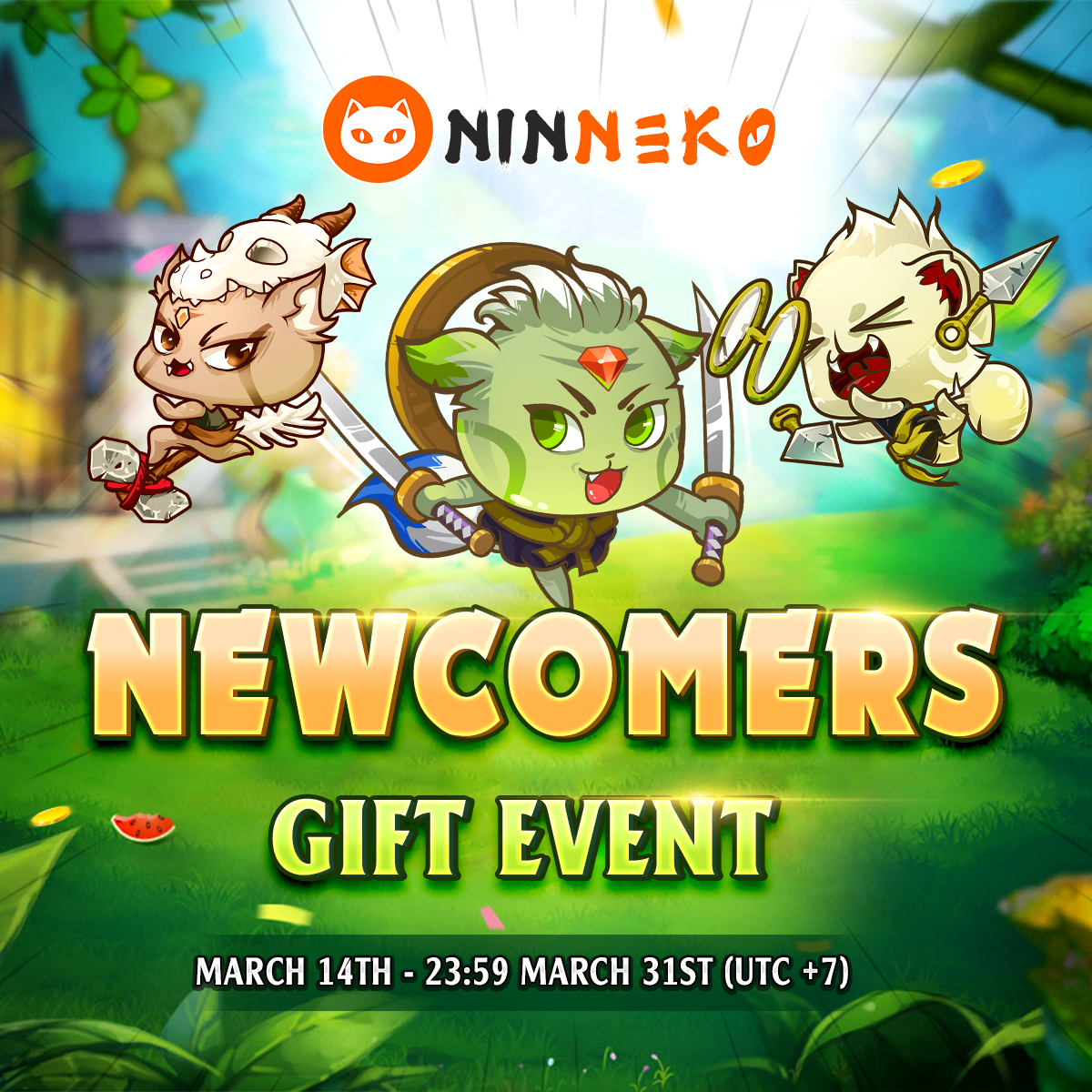 🎁Newcomers Gift Event ➡️OPPORTUNITY FOR NEW TRAINERS AT #NINNEKO We understand your concerns about catching up with long-time players. #Ninneko values strategy and fair competition, so this event is for you. 🥳Details here: t.me/ninnekoann/1915