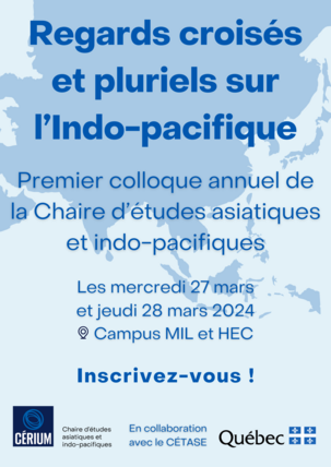 La Chaire d’études asiatiques &amp; indo-pacifiques du <a href="/CERIUdeM/">CÉRIUM</a> a publié son programme pour son colloque annuel. Voix francophones de la recherche &amp; de la pratique seront au rendez-vous pour débattre de perspectives multiples sur la région.

Incontournable ⬇️
cerium.umontreal.ca/nouvelles-et-e…