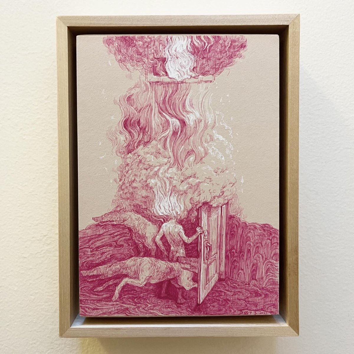 sketchbeetleart's tweet photo. I am thrilled to announce my participation in @BreaGallery’s 39th Annual Made in California exhibition 4/27-6/23.

Flash Point, 2023
@CopicOfficialUS pink liners on @legionpaper 
7x5x1.5” https://t.co/B5XoHoanT9