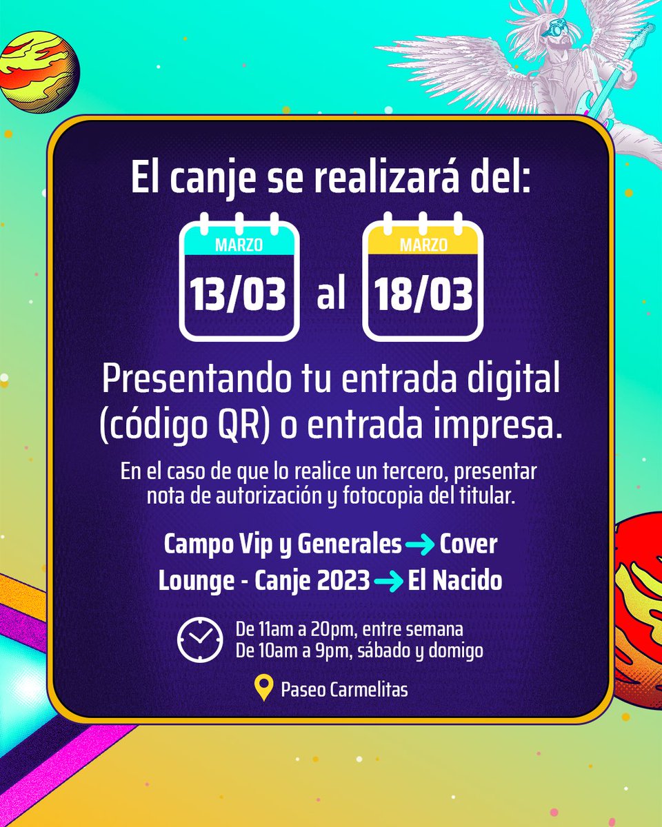 🫡Listos para el Canje🫡
🗓️ Desde mañana 13/03 al 18/03 en
📍Paseo Carmelitas
⌚️11 am a 20 hrs - de lunes a viernes
👉10 am a 21 hrs - Sábado y Domingo
‼️19/20/21 Único Punto de Canje será en Ñu Guazú