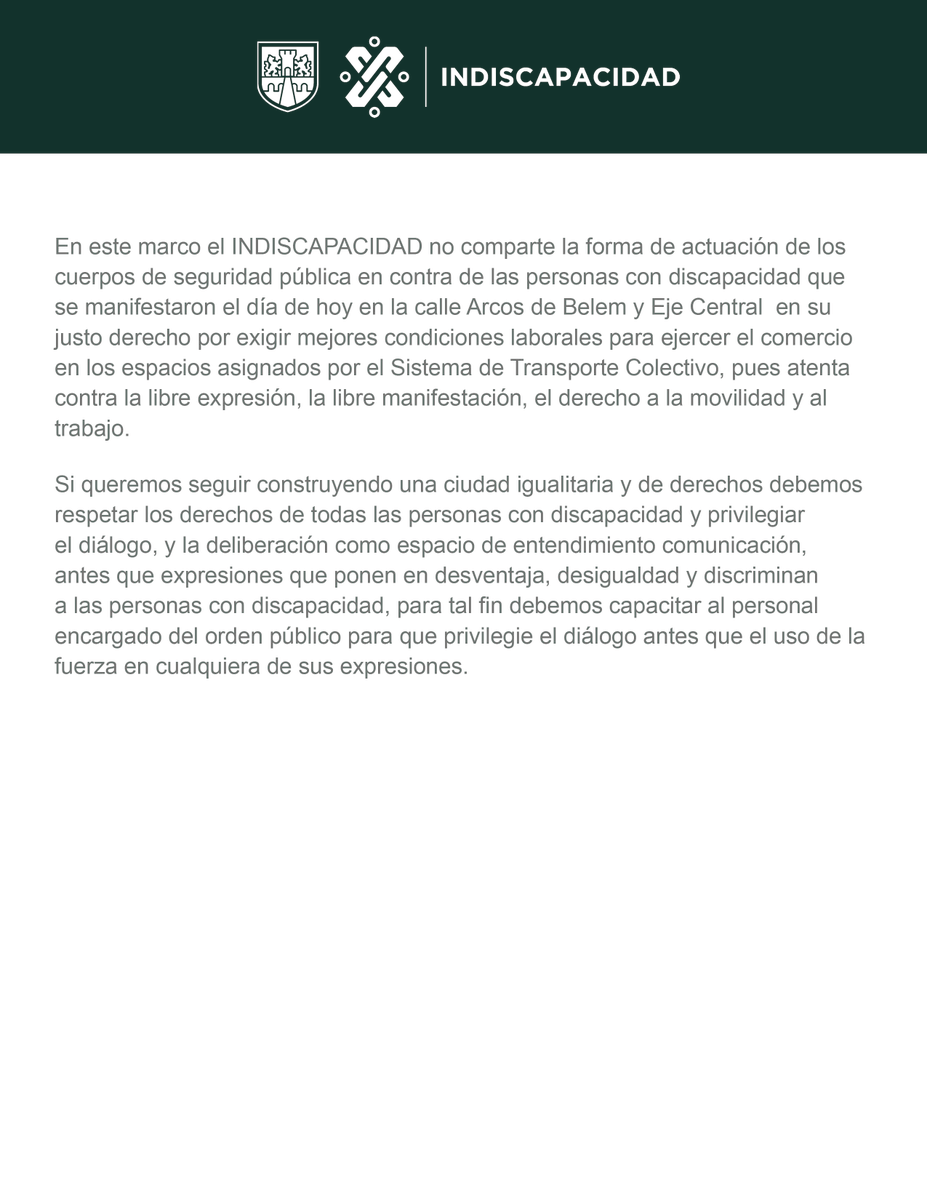 indiscapacidad_'s tweet photo. El @indiscapacidad_ hace un llamado al respeto de los #Derechos de las #PcD en la CDMX. En pro de seguir construyendo una Ciudad Igualitaria y de Derechos, debemos respetar los Derechos de todas las personas. Consulta en: https://t.co/oKaF3rzcBX https://t.co/Mj0dXLfzoq