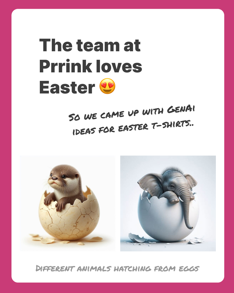 prrinksters's tweet photo. The Prrink team are all about:
Rabbits 🐇
Chocolate 🍫
and Adventures 🦹‍♂️.

That's why we created a special Easter coupon for those who flip through the following Easter generative t-shirt ideas. https://t.co/ZZZmKQcyxn