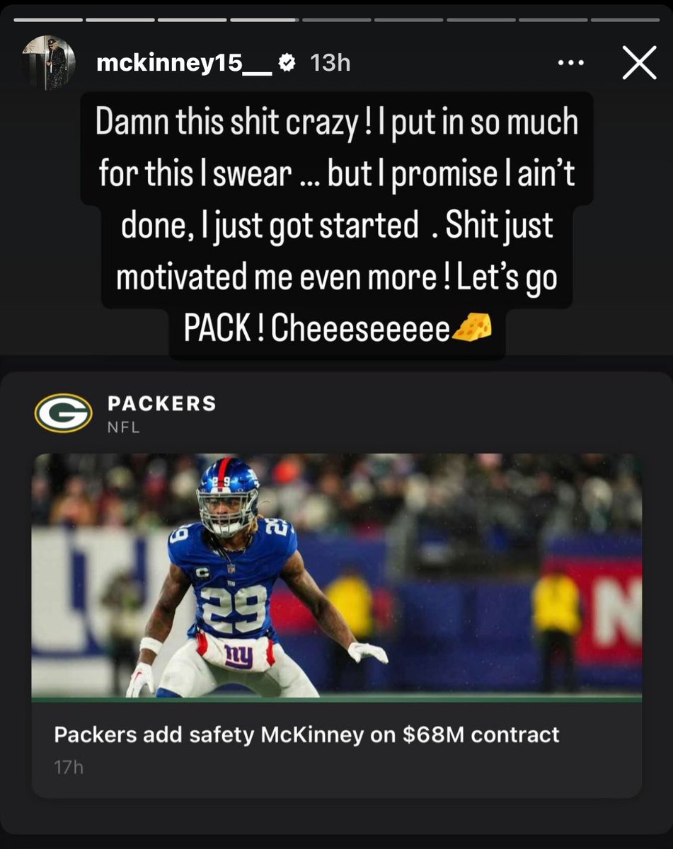Xavier McKinney on Insta earlier today