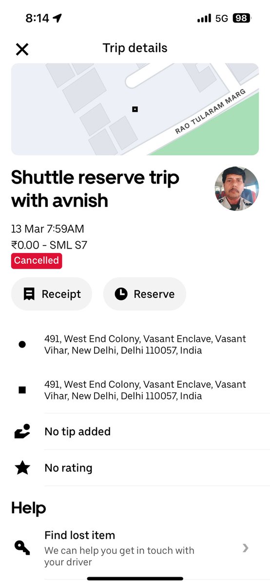 Shuttle was on my way and was just 3 min from my pick up point but was cancelled itself..this is the time trust @Uber_Support  shuttle is giving #ubershuttle ..I reached on the pick up spot based on shuttle gps and eventually I am at pick up spot waiting 4 new shuttle.