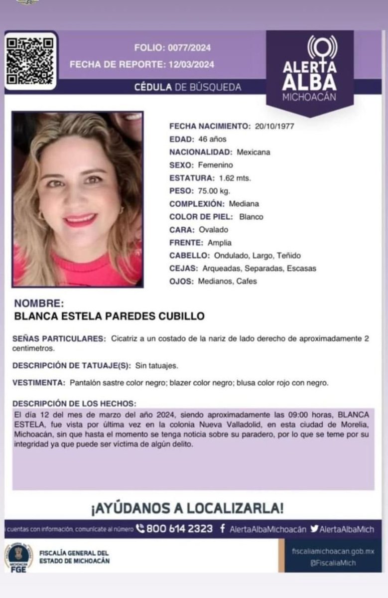 analucia_medina's tweet photo. Blanca desapareció hoy en Morelia, ayúdennos a compartir 🙏

#HastaEncontrarte https://t.co/Iddsp9BA0T