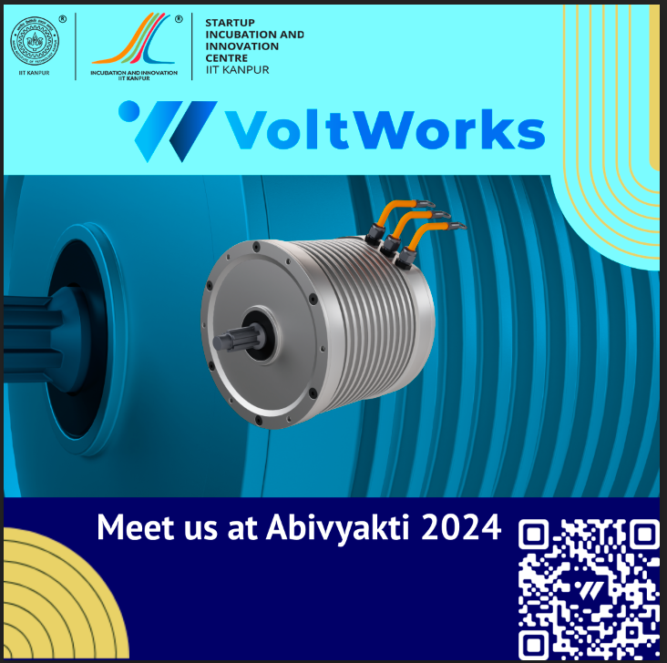 VoltWorks is proud to be part of Abhivyakti'24, the flagship annual start-up festival organized by <a href="/IITKanpur/">IIT Kanpur</a> <a href="/incubatorIITK/">SIIC IIT Kanpur</a> 
Our co-founder <a href="/sahu__himanshu_/">Himanshu Sahu</a>  will be showcasing our products. Looking forward to meet the curious peeps :). 
<a href="/abandopa/">Amitabha Bandyopadhy</a>