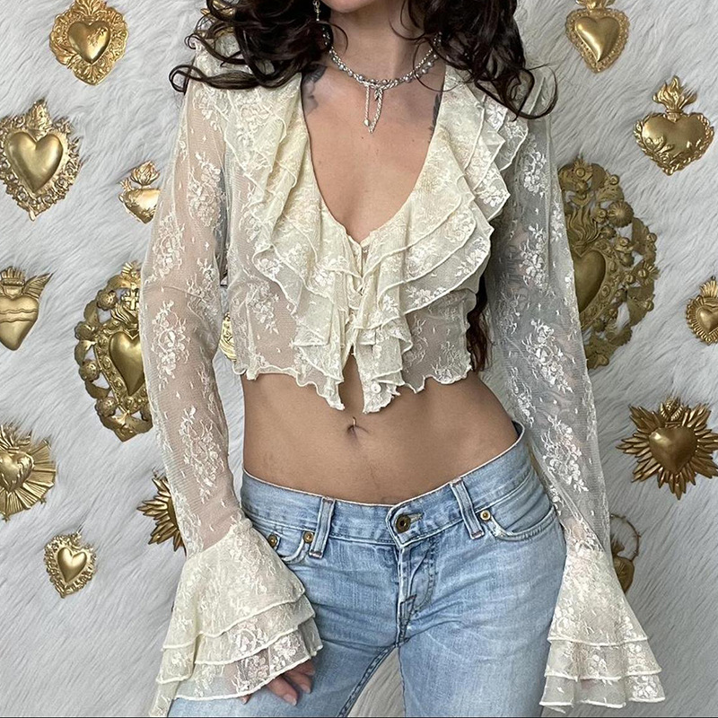 storedogdog's tweet photo. ❗️Over 20% Off Sale❗️-Don't Miss it!🎈
IRREGULAR SEE THROUGH LACE RUFFLED V-NECK CARDIGAN TOP👉$9.56 Only!
Shop>>https://t.co/a3AbqZq0Xn
#StoreDogDog #cardigan #SummerVibes https://t.co/uDafE7sdj7