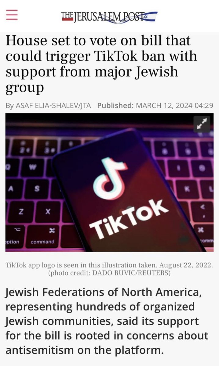 Our politicians aren't fighting to ban TikTok because of China they are fighting to ban it because Israel is being exposed