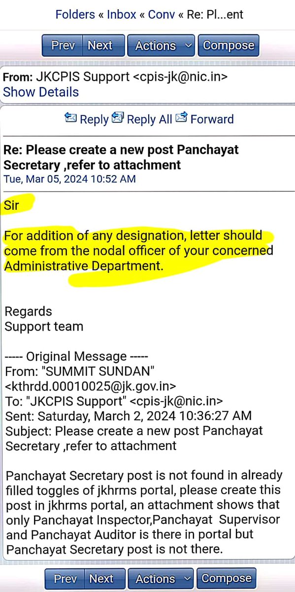 summit07sundan's tweet photo. @listenshahid @panchayat_j a reply from JKCPIS support https://t.co/aGjGerbQNE