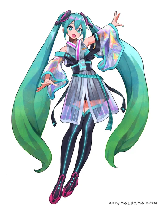 4/26に横浜で開催される初音ミク16周年を記念した花火&amp;ドローンショー「"初⾳ミク Happy 16th Birthday" 『Music &amp; Fire Works』- Time Capsule -」のキャラクタービジュアルを制作させていただきました!一般チケットは本日から発売中です!詳細は公式HPやXをご覧ください 