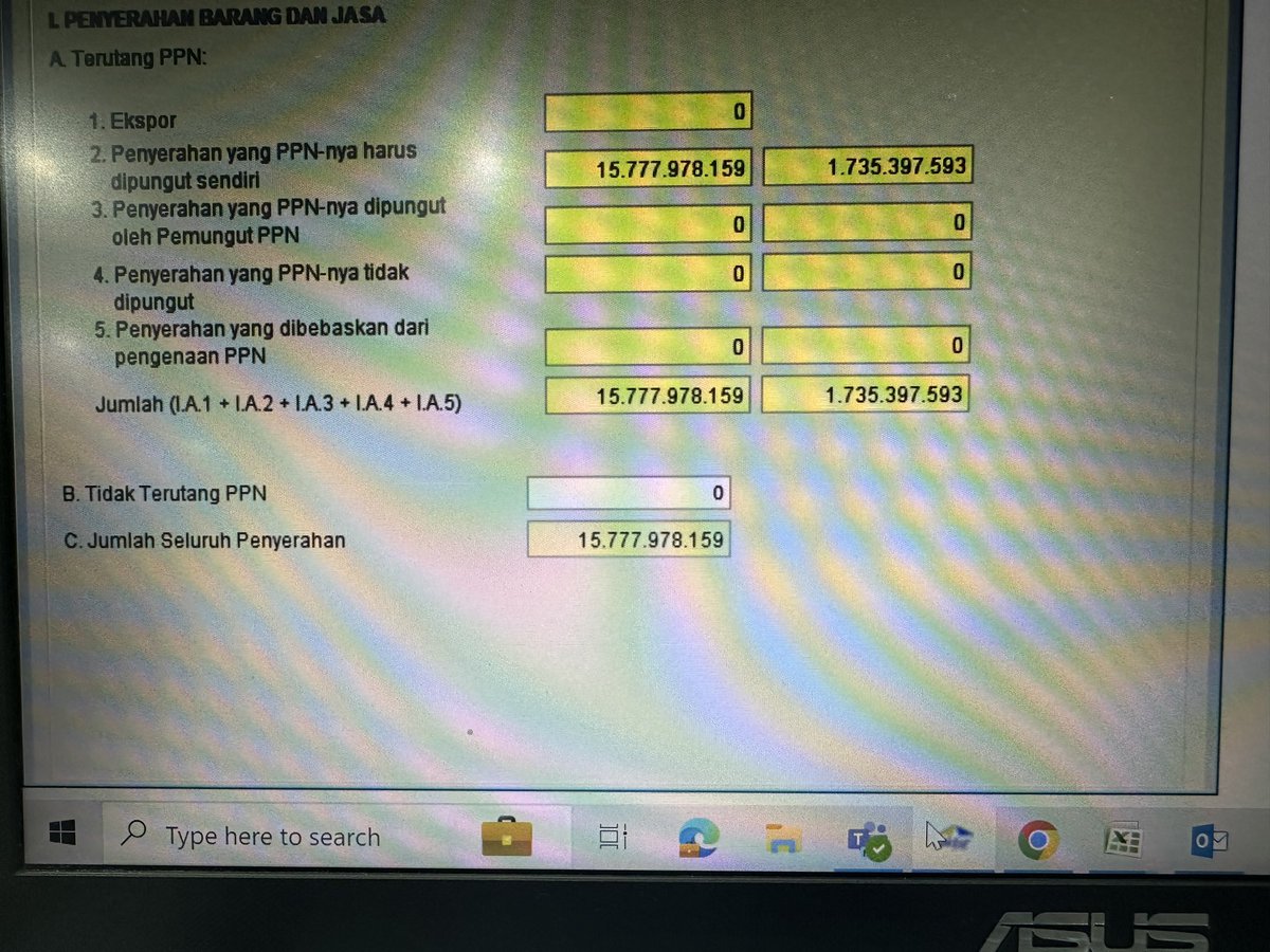Hai kak <a href="/kring_pajak/">#PajakKitaUntukKita</a> saya mau lapor spt ppn, tapi kok angkanya selisih ya. Angka yg di generate tidak pas 11% dari sejumlah 15.777.978.159 tersebut, ada selisih sebesar 180.000. Bagaimana ya kak, krn di pajak keluaran ga ada selisih jumlah faktur.