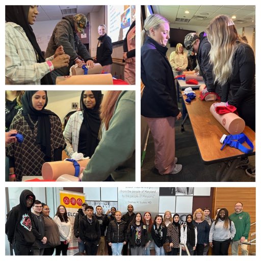 ⁦@DundalkHigh⁩ students exploring medical #CareerPathways Shock Trauma! They also had Stop the Bleed training. Preparing for #SuccessAfterBCPS ⁦@CTE_BaltCoPS⁩