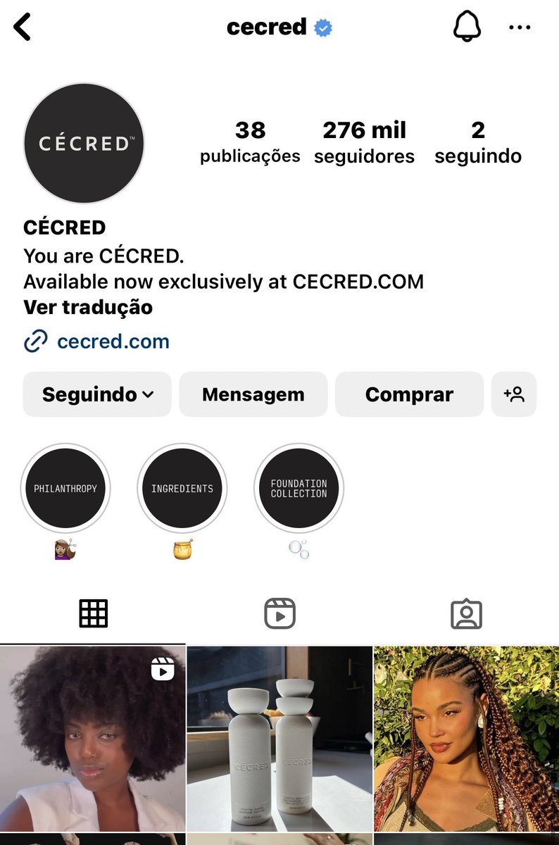 EU TO NO PERFIL DA MARCA DA BEYONCÉ COM MEU CRESPO 4C!!!! 🇧🇷😭