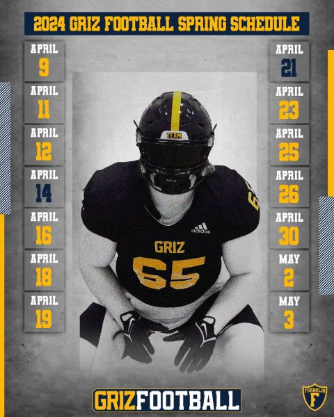 Looking forward to attending Junior Day @FCGrizFootball this spring thank @CoachK_Ski for the invite @IndianaPreps @qb1ndy @PrepRedzoneIN @IndyWeOutHere @FootballBoone @QBHitList