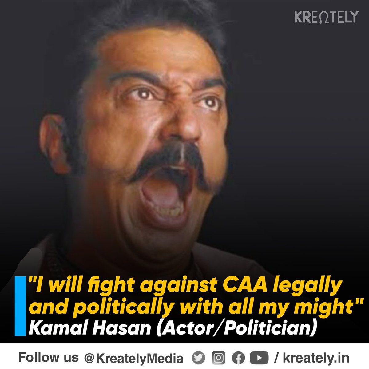 KreatelyMedia's tweet photo. Another joker from Kollywood😂
#KamalHaasan #CAA
#CitizenshipAmendmentAct https://t.co/WDkkOdJzva