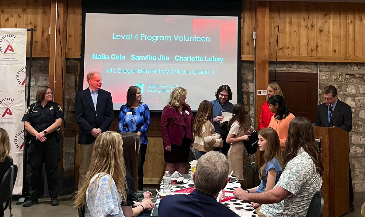 McCougars23's tweet photo. RAYA - Rochester Area Youth Assistance Recognition Ceremony, 3-12-2024, at the Rochester Hills Van Hoosen Farm. Congratulations to our classroom helpers.  We love our friends, they all are compassionate and amazing. ❤️😇🙏🏼 @RCS_McGregor #RCSpride https://t.co/pGjM99vWdz