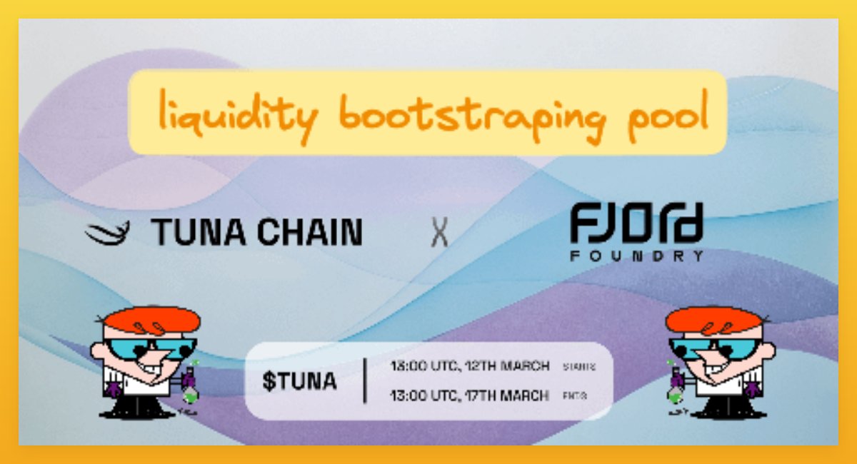 .<a href="/TunaChain/">TunaChain</a> liquidity bootstraping pool started on <a href="/FjordFoundry/">Fjord Foundry</a>

modular Layer 2 on Bitcoin, featuring a ZK-OP hybrid approach that  seamlessly incorporates Ethereum's EVM capabilities

deep dive 🧵👇
