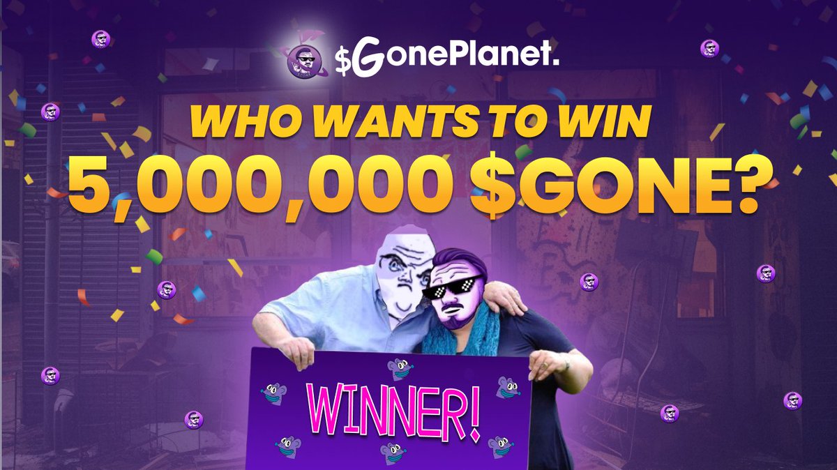OnePlanet_io's tweet photo. 🚨 GONEPLANET IS BACK WITH 5 MILLY $GONE!

To celebrate the CEX $GONE listing on @MEXC_Official, we are giving away 5,000,000 $GONE to ONE community member!

How to enter 👇 https://t.co/PCJEWrXX3G