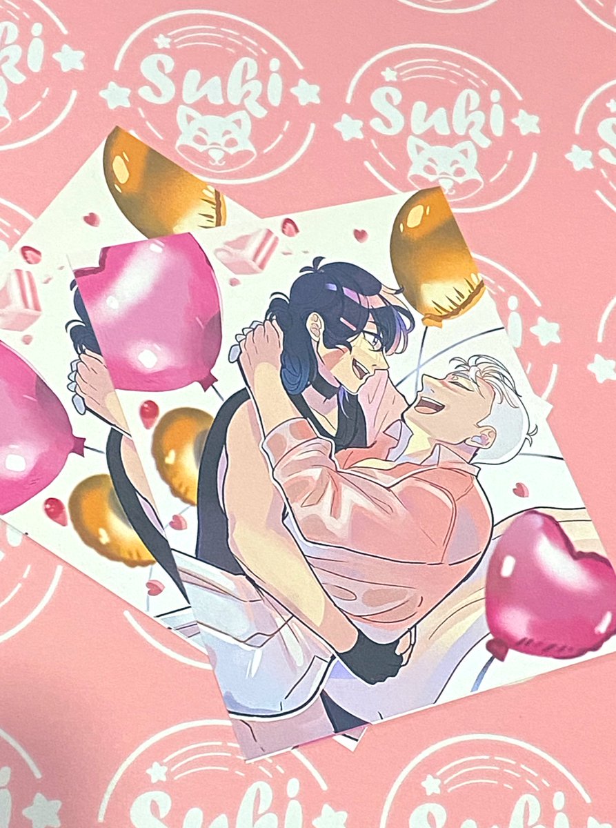 Sukihii's tweet photo. Shop update! ✨💫
Sorry I took some days off but I’ll send all orders this week! 💖 I’m adding this little print as a gift because Shiro’s birthday 💖🩷 https://t.co/9yDokjfwFu