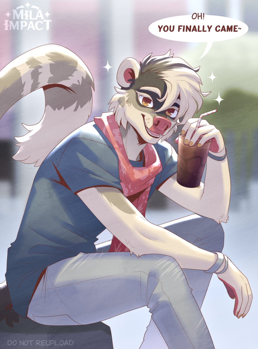 MilaMoraes201's tweet photo. ❣️ SFW / Commission ❣️       

Sketch colorido para @daikindai!!

O personagem é um quati fofíssimoo 😍😍

#digitalart #furry #quati #drawing #sfw https://t.co/t0zzCxs5f0