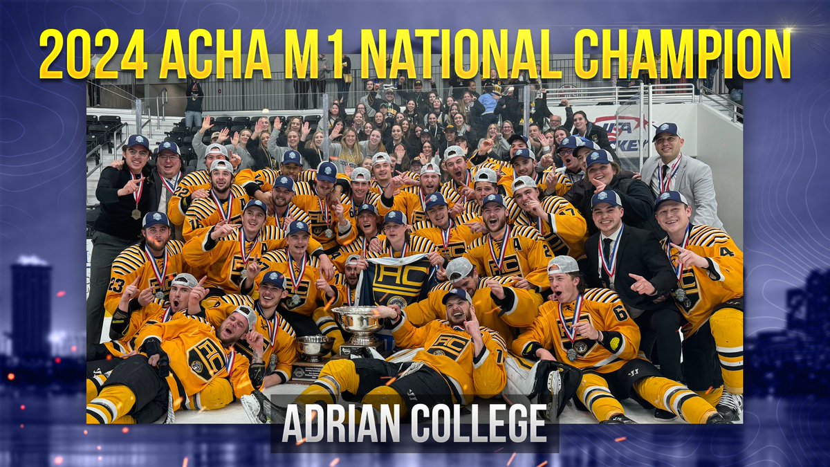 THE DAWGS OF @AdrianMD1Hockey ARE YOUR 2024 @ACHAMensD1 NATIONAL CHAMPIONS!!! 👑 #ACHA #CollegeHockey #2024NationalChampionships