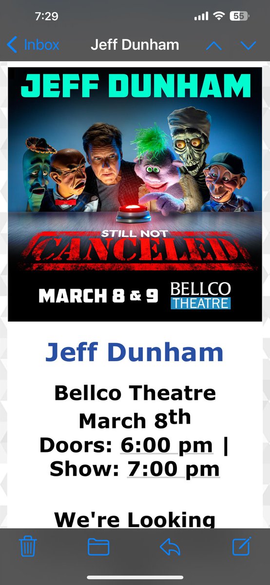 NinjaHectorL's tweet photo. Finally over 10 years later I’m able to accomplish that. Then the Bellco Theatre screws me by sending me an email with the wrong start time. Needless to say I missed the show cuz I showed up at 6, I figured there was a time change, it took me 6 months to pay using PayPal. https://t.co/Q1qewlJpKw