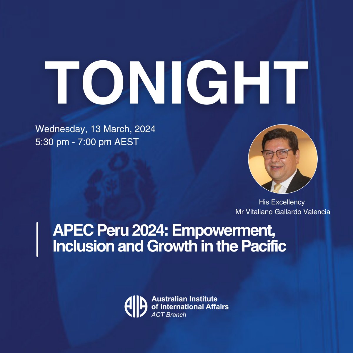 🚨TONIGHT'S EVENT REMINDER 🚨 Tickets are available for our ‘APEC Peru 2024: Empowerment, Inclusion and Growth in the Pacific’ TONIGHT! Register now ✅ ow.ly/A1ij50QM7e0