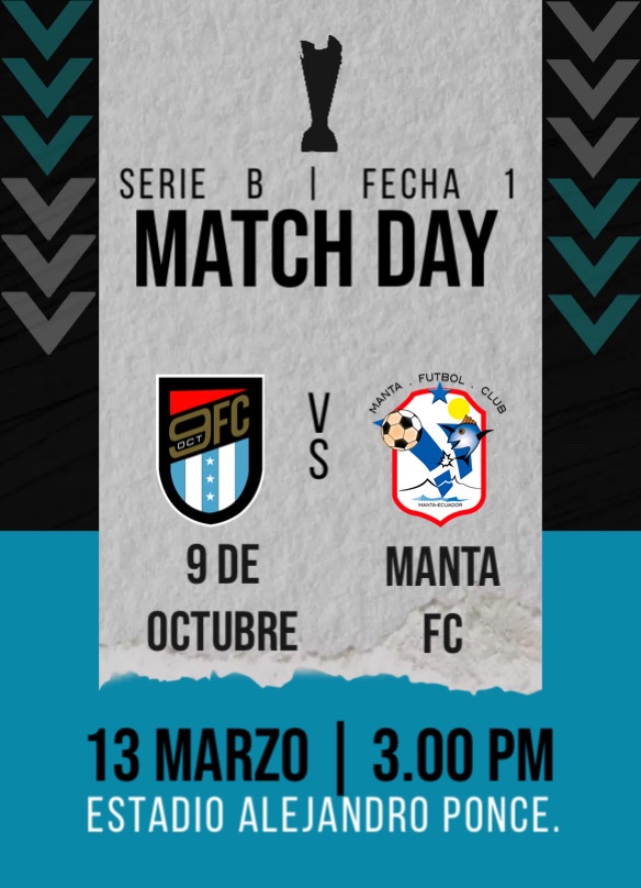 ElEspartanoEc's tweet photo. 👀 Duelo de candidatos 🔥

Gran partido en la ciudad de Guayaquil.

@9deOctubrefc 🆚 @MantaFutbolClub 

🕒 Arranca a las 15:00.

#LigaProSerieB 🇪🇨 https://t.co/Bw8J5LISgl