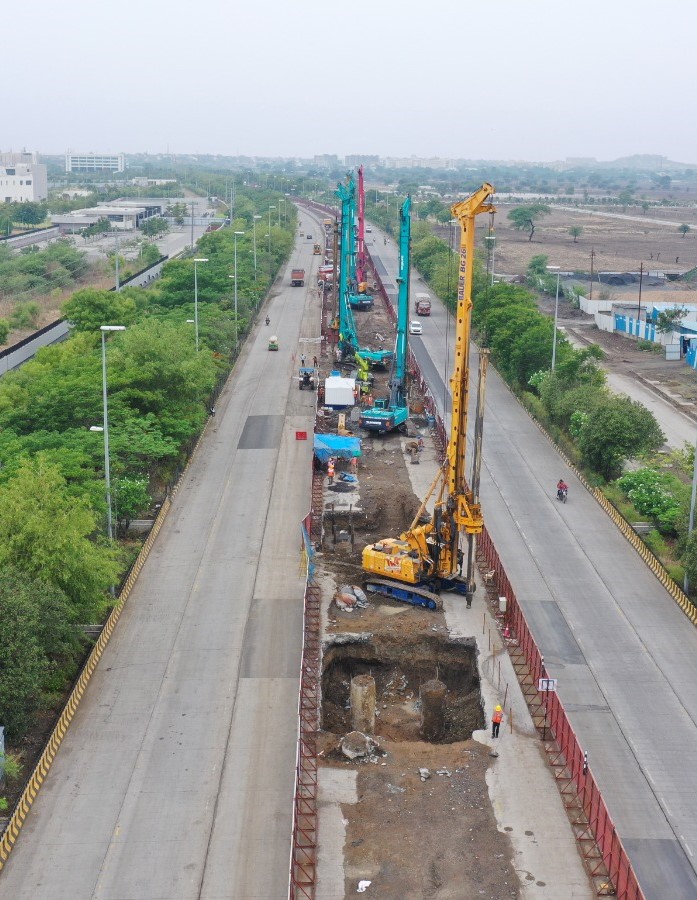 We have Successfully completed the all pile Work in Indore Metro Project. 
The Total No of pile is 1640 Nos, where 688 Nos of pile were bored in the10.76 Km Viaduct and Remaining 952 piles executed in the 12 major Stations