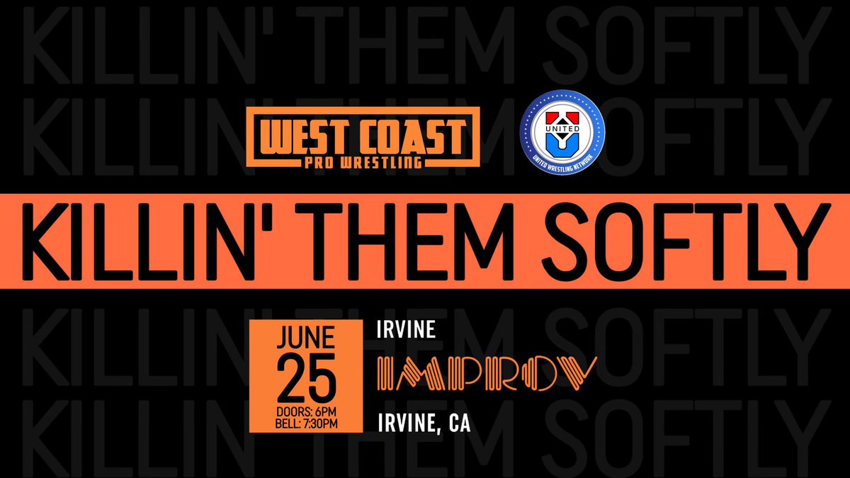 🚨SHOW ANNOUNCEMENT🚨 KILLIN’ THEM SOFTLY West Coast Pro x UWN Tuesday, June 25th Irvine, CA Irvine Improv Tickets on sale soon!