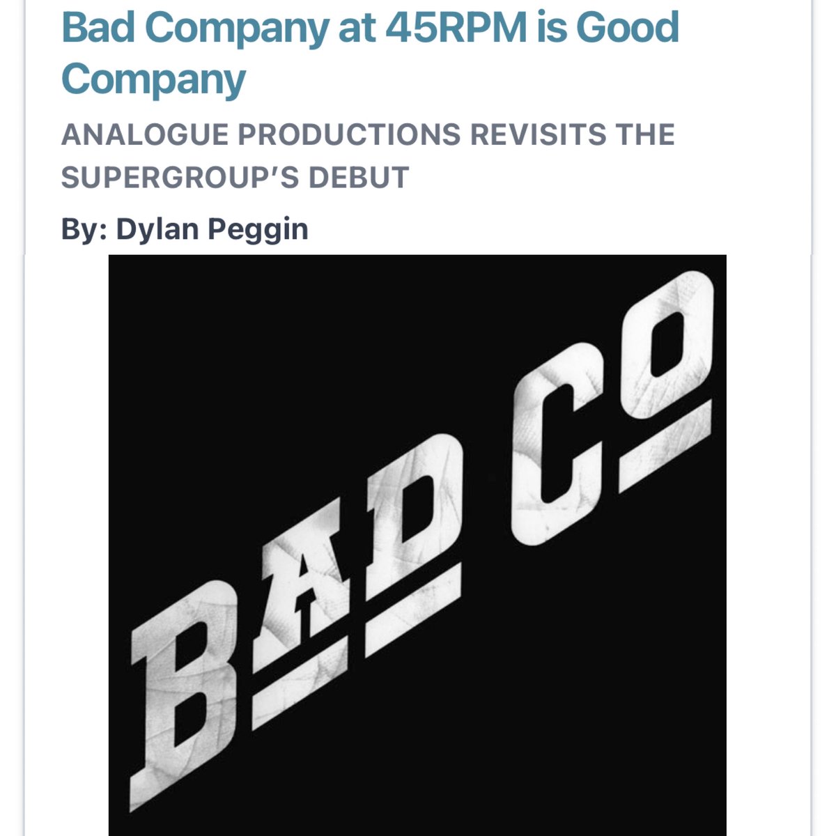 My review of the Analogue Productions pressing of Bad Company’s self titled debut is up on @tracking_angle . Give it a read! #badcompany #paulrodgers #simonkirke #bozburrell #mickralphs #analogueproductions trackingangle.com/music/bad-comp…