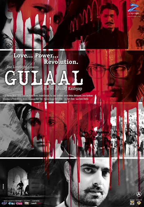 . @anuragkashyap72's #Gulaal turns 15 today. Ft. @kaykaymenon02 @rajsinghc @ActorASingh @Deepakdobriyaal #JesseRandhawa @MahieGillOnline @itspiyushmishra #AyeshaMohan & #AdityaSrivastava. #RajeevRavi @aarti1009 @HiteshSonikLive @Vasan_Bala @strictlyvikas @ZeeStudios_