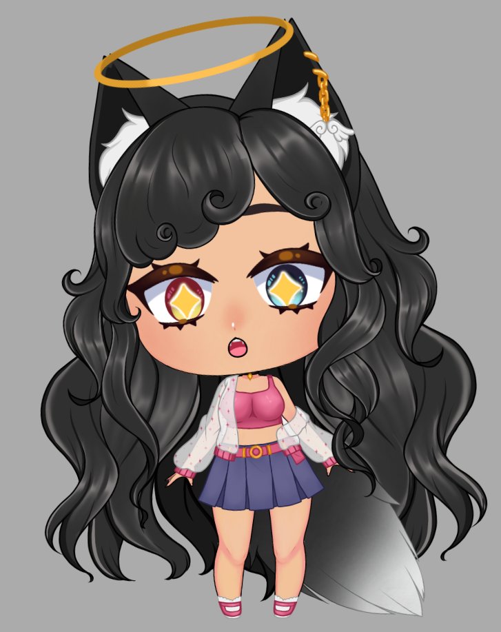 Ang2lWolf's tweet image. Did this wolf suddenly reveal her new ADORABLE chibi model made by the lovely @KudzuLive2D
I am smol and so freaking happy!!!!

#Vtuber #Wolftuber #Awooo #VtuberEN #TwitchStreamer