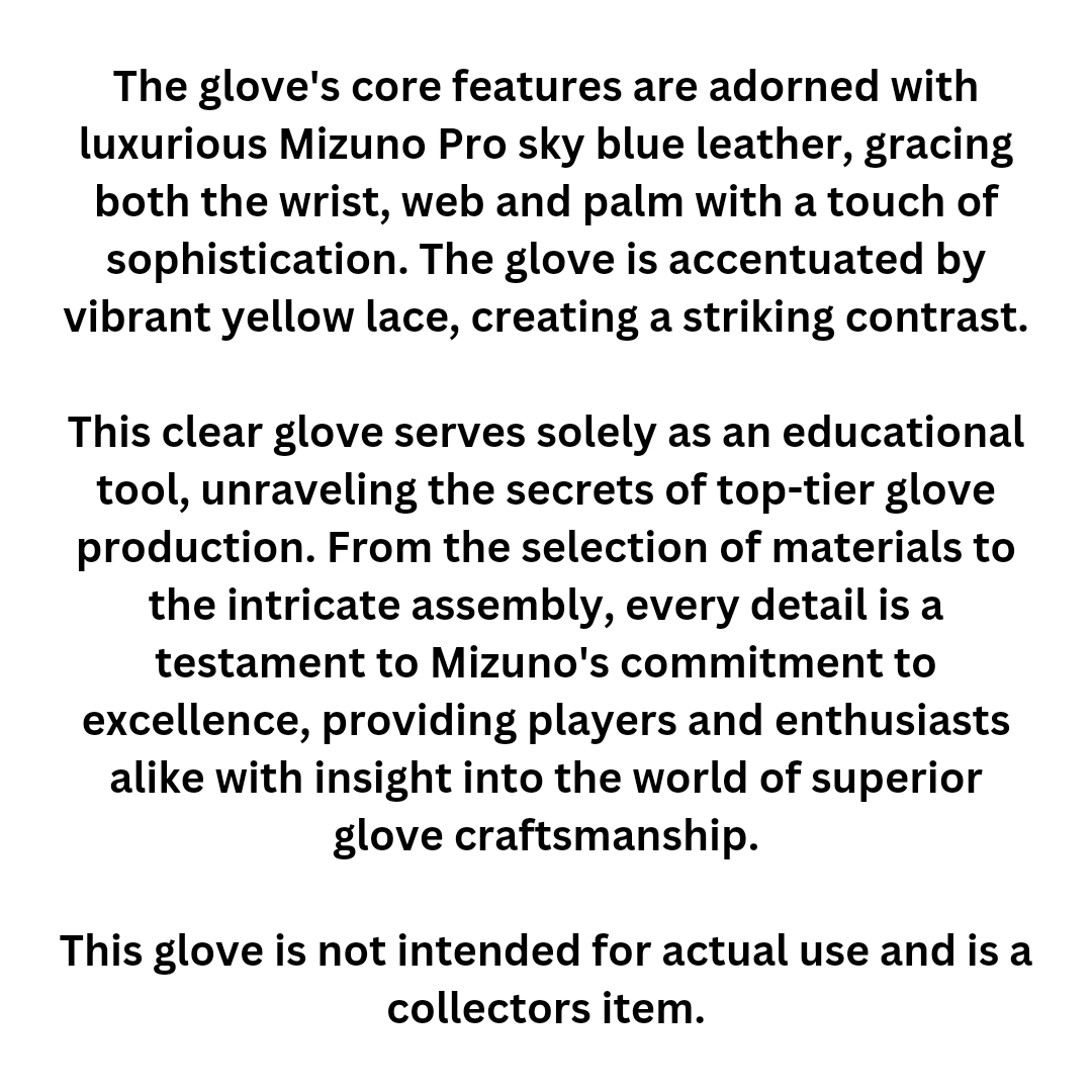 Introducing the innovative Mizuno Pro "Clear" glove. This transparent masterpiece provides an unobstructed view into the meticulous artistry of glove craftsmanship, allowing enthusiasts to witness the intricacies of its construction. 

apollosports.com/products/mizun…