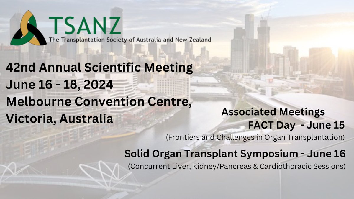Exciting news! The TSANZ 2024 Conference website has launched! 🎉 Explore registration, program details, featured speakers, sponsors, and more. Don't miss out! #TSANZ2024 #Conference #Transplant Register now 👉🏻 l1nq.com/dPGYb