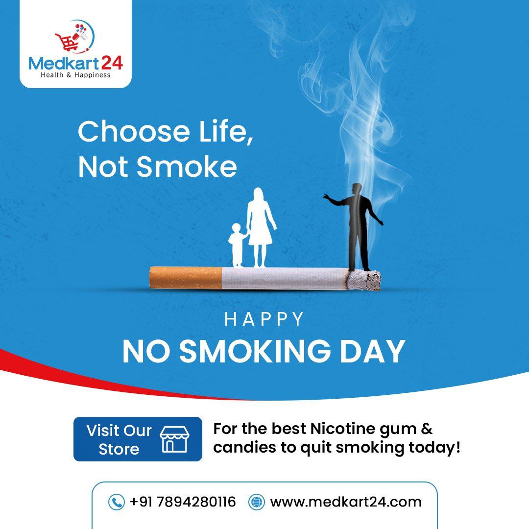 On this No Smoking Day, let's make a choice that breathes life into our lungs and vitality into our days. Choose life over smoke! Stop by our store for the finest Nicotine gum & candies to support your smoke-free journey. 🚭💪 #ChooseLifeNotSmoke #NoSmokingDay #QuitTobacco