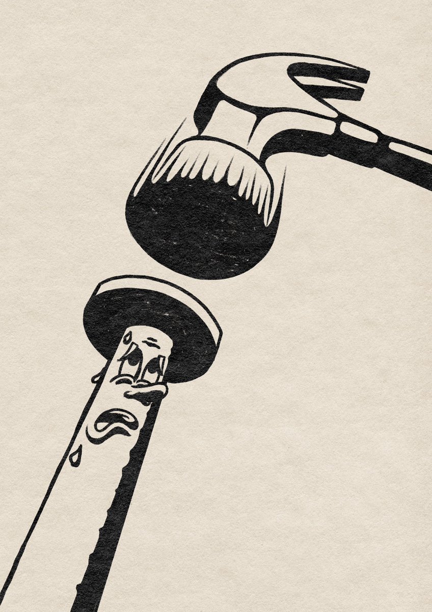 The nail that sticks out gets hammered down 🔨