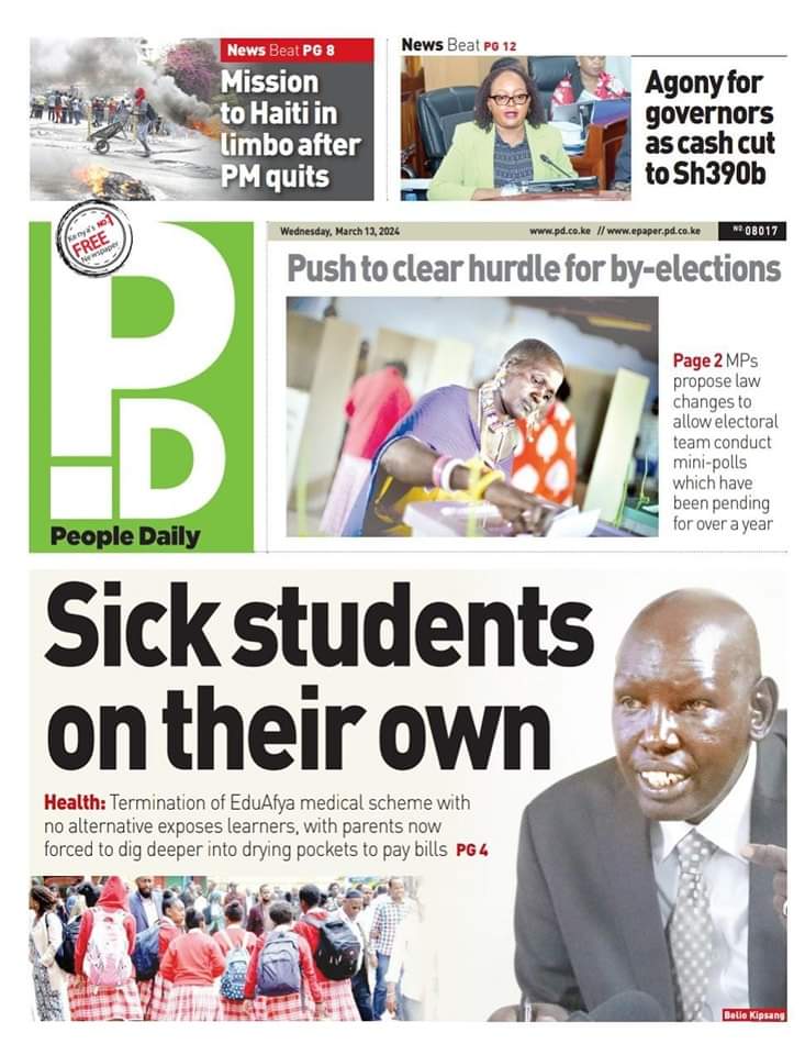 nyanducha's tweet photo. Today's newspaper headlines.
Wednesday, 13th March 2024.
#ePaper #Gazeti #Magazeti #Kenya #CiscoMeraki #UbibotTemperatureHumiditySensors #IoT #VictorockKenya #HassanMugambi #Stabbed #CrownBus #SingleKiasi https://t.co/pnhx9JIYnY