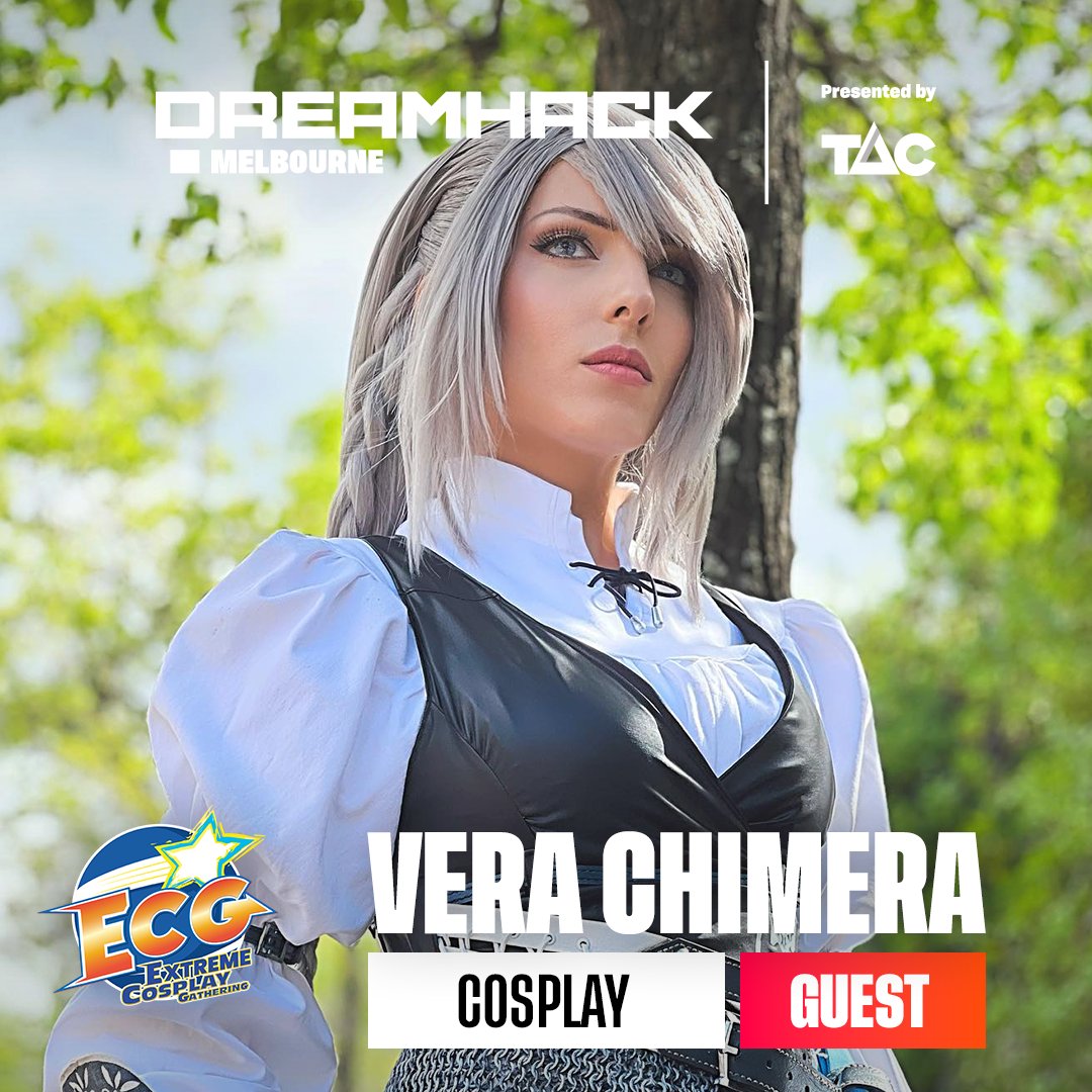 The legend returns; give it up for @vera_chimera! ✨ With over 15 years of jaw-dropping cosplay mastery, Vera has conquered hearts worldwide with her unparalleled craftsmanship and unwavering passion for the community. Returning to DreamHack to grace our stage as host and judge