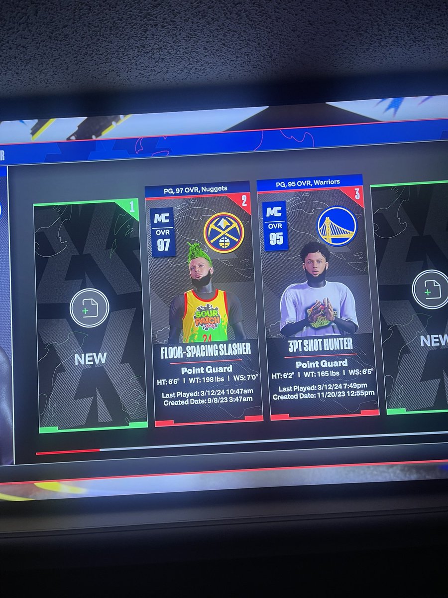 monte_tv's tweet photo. PS5 V1 88% 
97 Ovr 6’6 floor spacing slasher PG 
95 Ovr 6’2 3pt shot hunter PG
97 Ovr 6’4 3pt shot hunter PG
91 Ovr 6’7 3&amp;D Threat SF
93 Ovr 6’8 2-way spot up glass cleaner PF
93 Ovr 6’8 2-way 3pt glass cleaner PF
90 Ovr 7’0 dining interior threat C 
90 Ovr 6’9 3-Level Threat SG https://t.co/EmzkjDOnJS