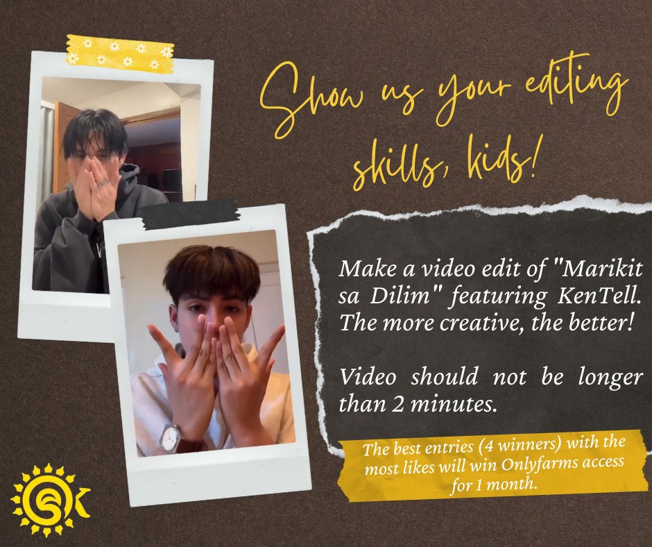 Want to win Onlyfarms (Stell's tiktok subs) access for one month? Sali na sa aming "Marikit sa Dilim feat Kentell" challenge! 

Mention us and use our tags when you post your entries!

Details here: 

KENTELL 5TAY G0LDEN
#KenstellationAt50 
#Kentell #kentellverse